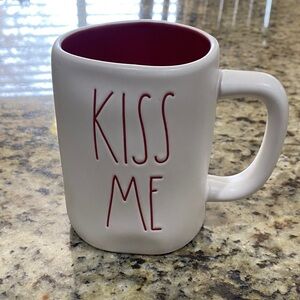 Rae Dunn White Mug with Red Interior - Kiss Me